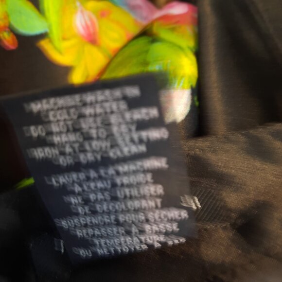 Size 10 Elegant Black Floral Summer Midi Evening Party Office Midi Skirt - Picture 9 of 9